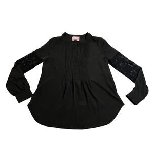 Romeo & Juliet Couture Popover Blouse w/ Lace Sleeves Size S Minimalist Bohemian